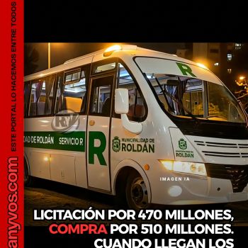 Roldán compró dos nuevos minibuses por más de $510 millones: llegarán en 90 días y la espera para los vecinos continúa
